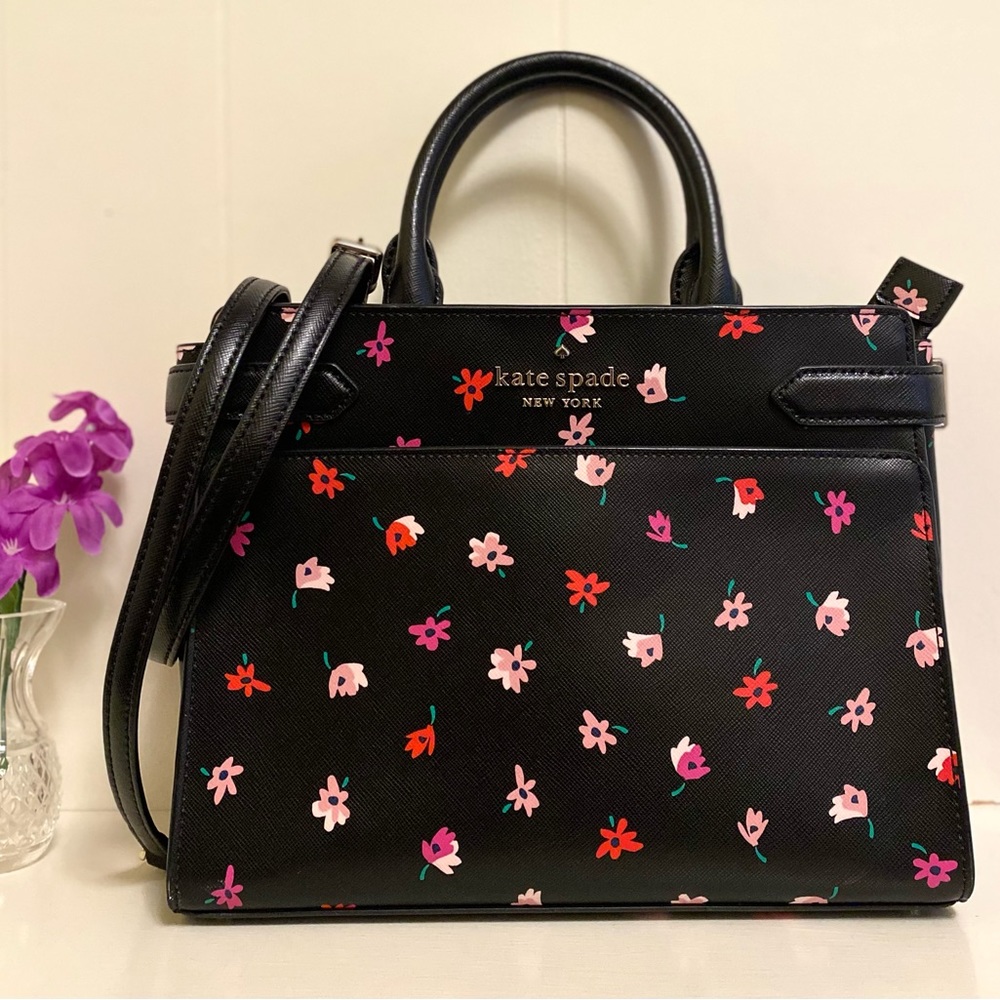 Kate Spade NWOT Black Floral Bag
